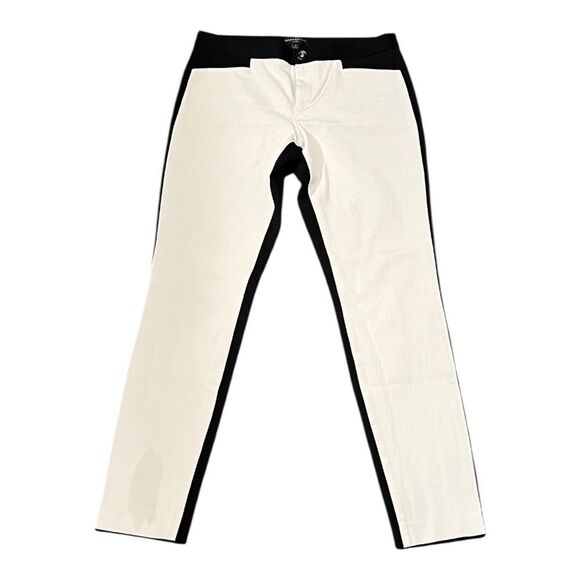 Banana Republic NWT Sloan Fit Black and Tan Bicolor Pants size 4 - Picture 1 of 9